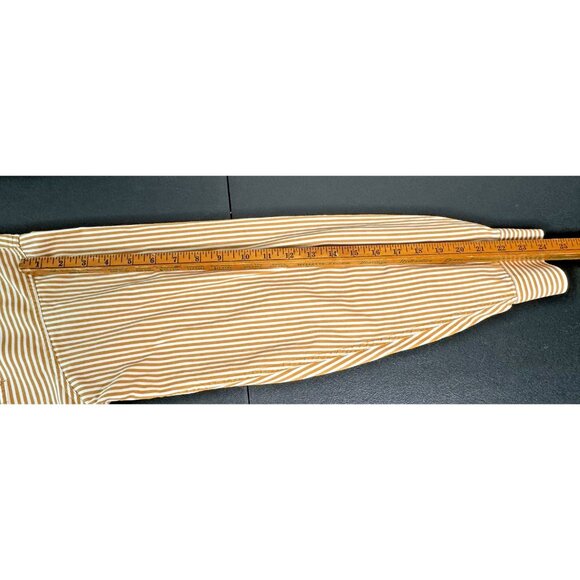 Cinch striped long sleeve button down shirt Mens Large gold & white - Picture 6 of 9